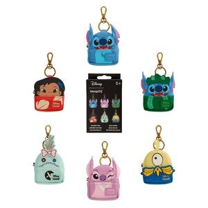 Loungefly Lilo & Stitch Mini-Backpack Mystery Box Bag Charm, NEW +Glitter Pin!!